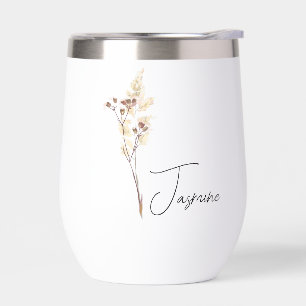 Personalized bridesmaids gifts floral glasses with