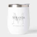 Personalized Bridesmaid's Monogram and Name<br><div class="desc">Add a personal touch to your wedding with personalized bridesmaid's monogram and name gift. This design features personalized bridesmaid's name with title and wedding date in grey and monogram in light grey as background, in classic serif font style. Also perfect for maid of honour, mother of the bride and more....</div>