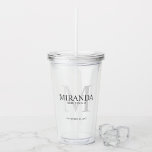 Personalized Bridesmaid's Monogram and Name Acryli Acrylic Tumbler<br><div class="desc">Personalized Bridesmaids Gifts
features personalized bridesmaid's name in grey classic serif font style and monogram in light grey as background with title and wedding date in grey classic serif font style.

Also perfect for Maid of Honour,  Flower Girl,  Mother of the Bride and more.</div>