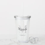 Personalized Bridesmaid's Monogram and Name Acrylic Tumbler<br><div class="desc">Personalized Bridesmaids Gifts
features personalized bridesmaid's name in grey classic script font style and monogram in light grey classic serif font style as background with title and wedding date in grey classic serif font style.

Also perfect for Maid of Honour,  Flower Girl,  Mother of the Bride and more.</div>