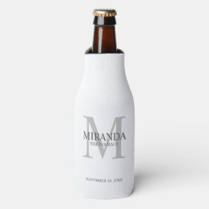 Personalized Bridesmaid's Monogram and Name Bottle Cooler
