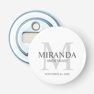 Personalized Bridesmaid's Monogram and Name Bottle Opener