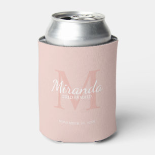 Personalized Bridesmaid's Monogram and Name Can Cooler