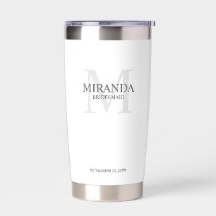 Personalized Bridesmaid's Monogram and Name Insulated Tumbler