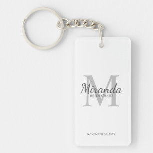 Personalized Bridesmaid's Monogram and Name Keychain