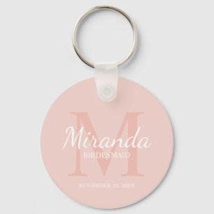 Personalized Bridesmaid's Monogram and Name Keychain