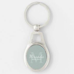 Personalized Bridesmaid's Monogram and Name Keychain
