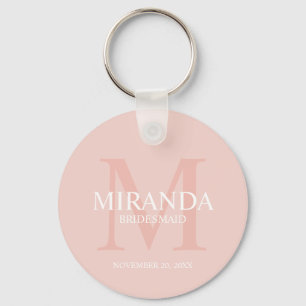 Personalized Bridesmaid's Monogram and Name Keychain