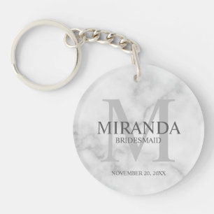 Personalized Bridesmaid's Monogram and Name Keychain