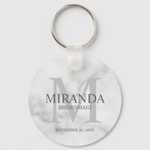 Personalized Bridesmaid's Monogram and Name Keychain