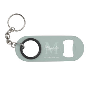 Personalized Bridesmaid's Monogram and Name Keychain Bottle Opener