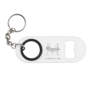 Personalized Bridesmaid's Monogram and Name Keychain Bottle Opener