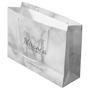 Personalized Bridesmaid's Monogram and Name Large Gift Bag
