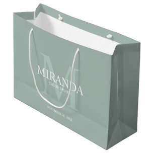 Personalized Bridesmaid's Monogram and Name Large Gift Bag