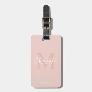 Personalized Bridesmaid's Monogram and Name Luggage Tag