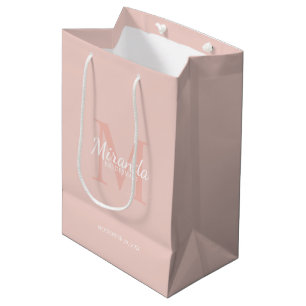 Personalized Bridesmaid's Monogram and Name Medium Gift Bag