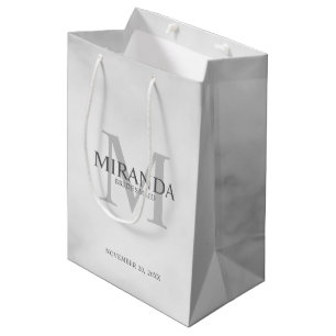 Personalized Bridesmaid's Monogram and Name Medium Gift Bag