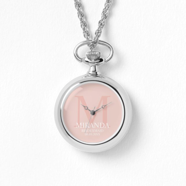 Personalized Bridesmaid's Monogram and Name Watch (Front)