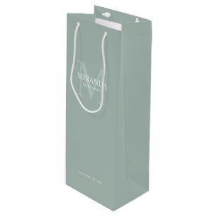 Personalized Bridesmaid's Monogram and Name Wine Gift Bag