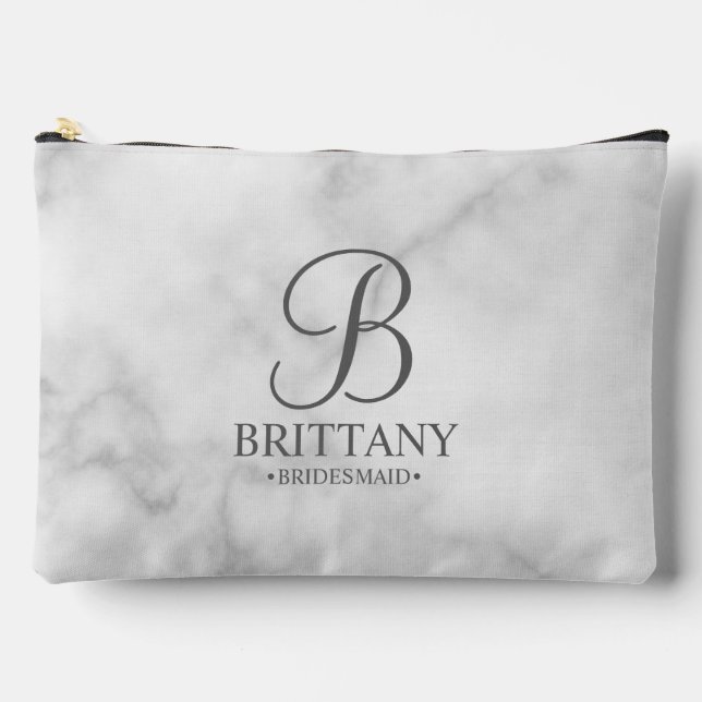 Personalized Bridesmaid's Name and Monogram Accessory Pouch (Front)