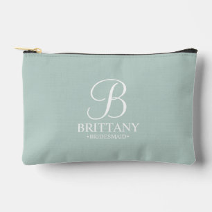 Personalized Bridesmaid's Name and Monogram Accessory Pouch