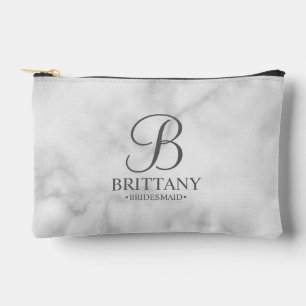 Personalized Bridesmaid's Name and Monogram Accessory Pouch