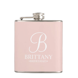 Personalized Bridesmaid's Name and Monogram Hip Flask
