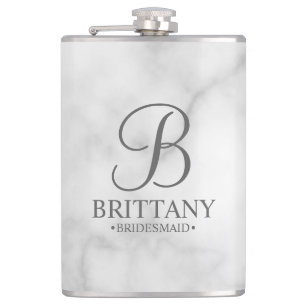 Personalized Bridesmaid's Name and Monogram Hip Flask
