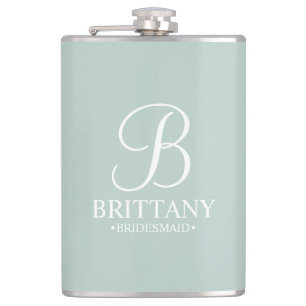 Personalized Bridesmaid's Name and Monogram Hip Flask