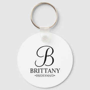 Personalized Bridesmaid's Name and Monogram Keychain