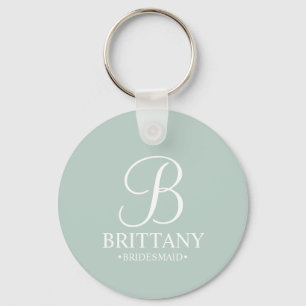 Personalized Bridesmaid's Name and Monogram Keychain