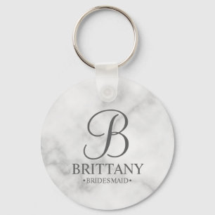 Personalized Bridesmaid's Name and Monogram Keychain