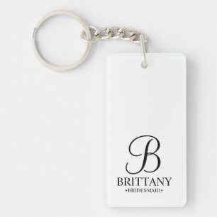 Personalized Bridesmaid's Name and Monogram Keychain