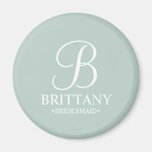 Personalized Bridesmaid's Name and Monogram Magnet