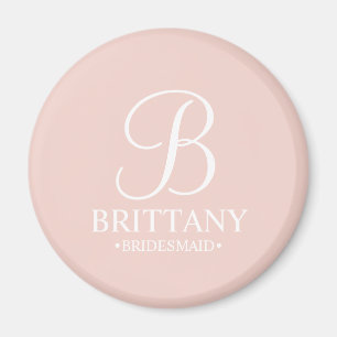 Personalized Bridesmaid's Name and Monogram Magnet