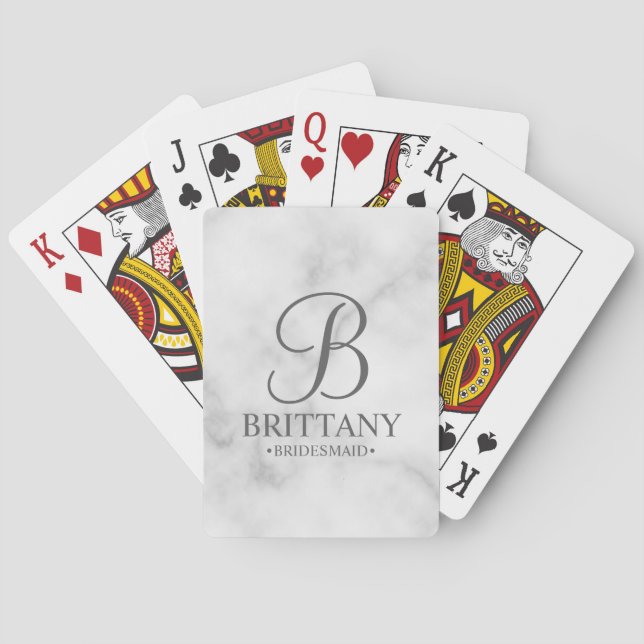 Personalized Bridesmaid's Name and Monogram Playing Cards (Back)