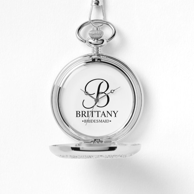 Personalized Bridesmaid's Name and Monogram Watch (Front)
