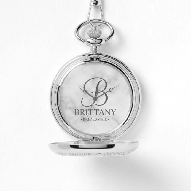 Personalized Bridesmaid's Name and Monogram Watch (Front)