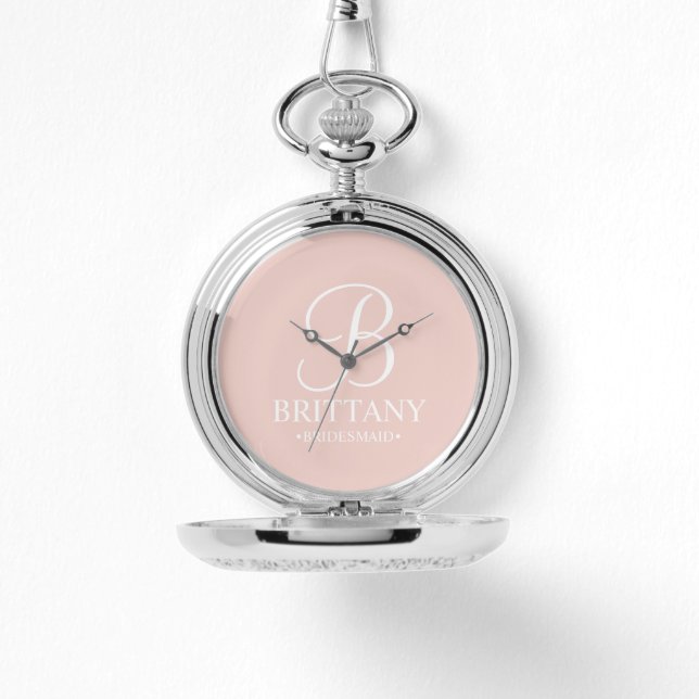 Personalized Bridesmaid's Name and Monogram Watch (Front)