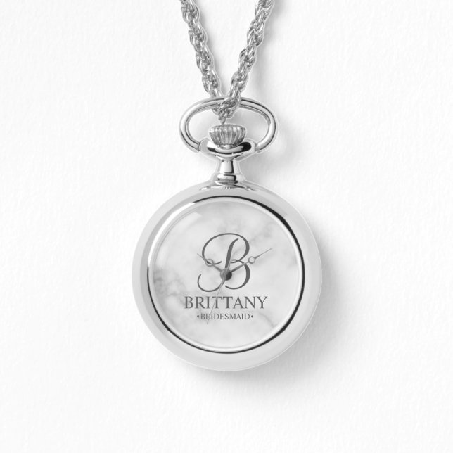 Personalized Bridesmaid's Name and Monogram Watch (Front)