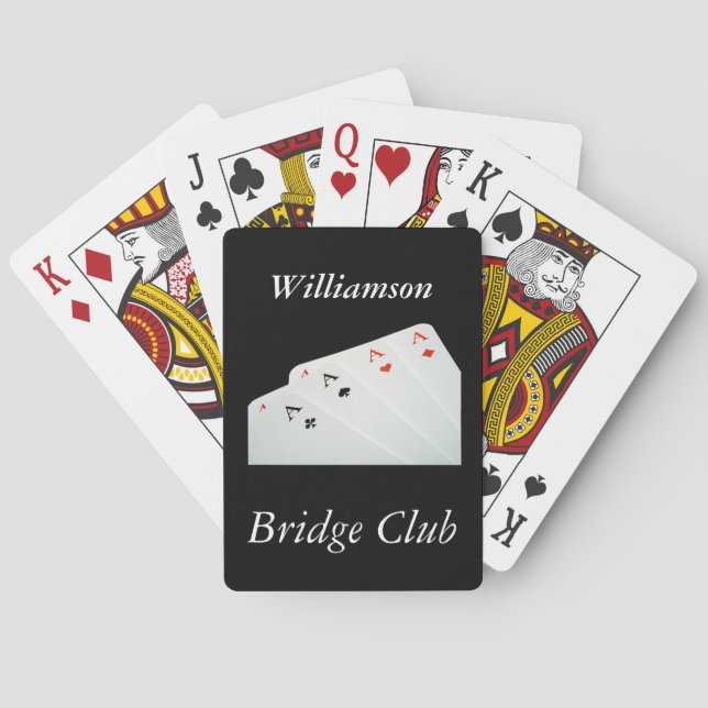 Personalized Bridge Canasta Spades Name Elegant Playing Cards (Back)