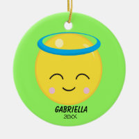 Personalized Bright Angel Emoji Ornament