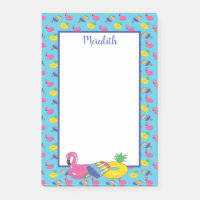 Personalized Bright Blue Pool Floats Patterned