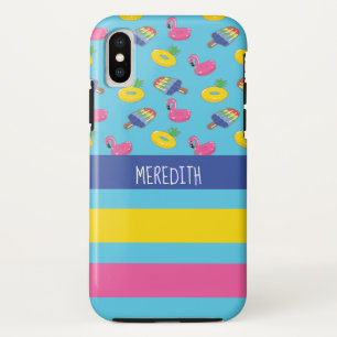Personalized Bright Blue Shaped Pool Floats Case-Mate iPhone Case