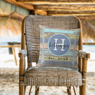 Personalized Bright Colour Driftwood Throw Pillow