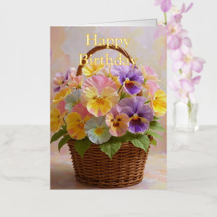 Personalized Bright Coloured Pink Roses Birthday Foil Greeting Card