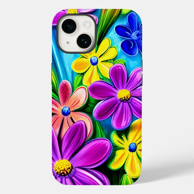 Personalized Bright Colourful Daisy Flowers Case-Mate iPhone Case (Back)