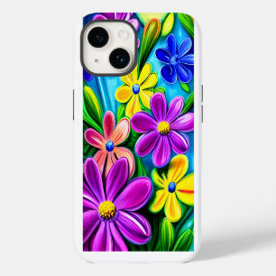 Personalized Bright Colourful Daisy Flowers iPhone 14 Case