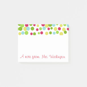 Personalized Bright Dots Post It Notes
