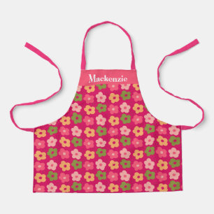 Personalized Bright Floral Sweet Kids Apron